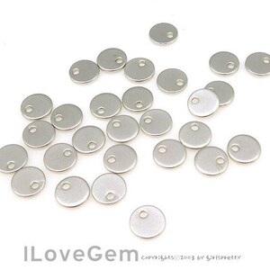 20% off // 20 pcs of NP-1922 Matt Rhodium, 6mm, Flat Round, Personalized Stamping Blank, blank name pendant