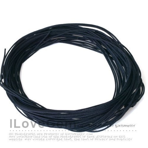 Jewelry String for Macrame, Cord, Black, 0.6mm, 10 meters