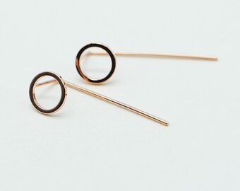 2pcs, NP-2057, Nickel Free Rose Gold plated, 8mm Open Round Hook Earrings, Ear Hooks, Ear Wires, Earrings Supply