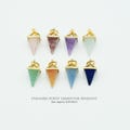 1PCS- Pyramid Point Gemstone Pendant, B0413, Gold Plated Brass, 8.5X18mm Gemstone product logo