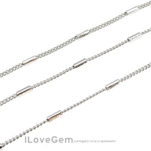 1 meter, BC-006 Rhodium plated, 135S Curb Chain with 4mm pipe, Unique Chain, Design Chain, Necklace Chain, Bracelet chain