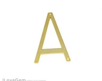 A, 1pc, NP-1970-GO Gold, Upper case, Large Initial Pendant, Oversize Alphabet Necklace Pendant, Capital Letter, Personalized, Customized