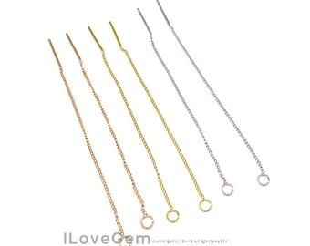 SALE/10pcs// S-503, 925 Sterling Silver, Ear Thread, 50mm, Long Chain Earrings, Ear Thread Earrings, Dainty Earrings, Choose Colors