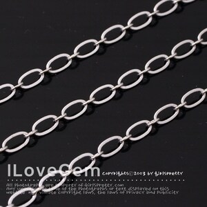 1 meter, NP-1859 Rhodium Plated, 260 1:1 SF Chain, Cable Chain, Extender Chain