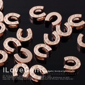 NP-1582, Rose Gold Plated over Brass, Mini Horseshoe Pendant, Tiny Horseshoe Necklace Pendant, Horseshoe Charm