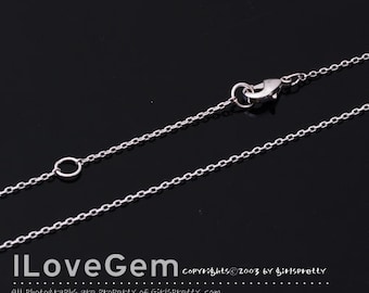 WSALE/ 20pcs// NP-1456, 15-16.5" Necklace Chain, Rhodium, 230 Diamond Cut Chain, 15 inch and extender 1.2 inch (total 16.5 inch)