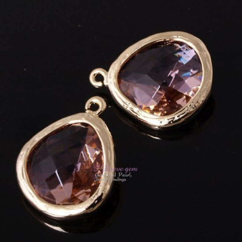 Champagne Glass fancy rosecut 13mm Peach SALE 10pcs G0130 Gold plated