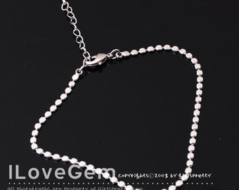 SALE/ 20pcs// NP-1876 Bracelet Chain, Rhodium Plated, 2mm ndc, 6.3 inch and extender 1.2 inch / Unique Bracelet chain, design chain