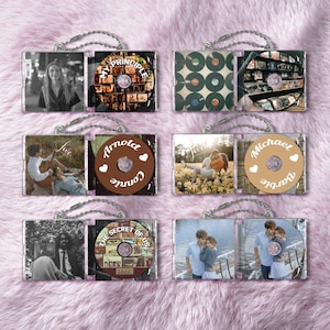 Custom NFC Mini Album CD Keychain, Personalized Photo Music Gift, Play Your Favorite Song Instantly, Retro Style Gift
