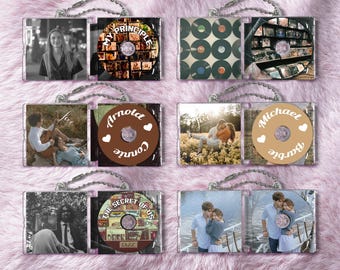 Benutzerdefinierter NFC Mini-Album-CD-Schlüsselbund, personalisiertes Fotomusikgeschenk, spielen Sie Ihren Lieblingssong sofort, Retro-Stil-Geschenk