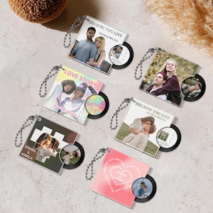 Custom NFC Mini CD Keychain, Play Your Favorite Music Instantly, Music Lovers, photos keychain, Valentine's gift