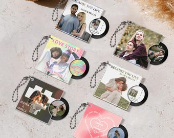 Benutzerdefinierte NFC Mini CD Schlüsselbund, Spielen Sie Ihre Lieblingsmusik sofort, Musikliebhaber, Fotos Schlüsselbund, Geschenk zum Valentinstag