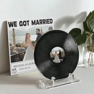 Custom Vinyl Record with Printed Cover, Personalized Vinyl Gifts, Available in Black and Clear, 33 RPM, Burn Audio to Records