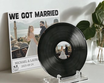 Custom Vinyl Record with Printed Cover, Personalized Vinyl Gifts, Available in Black and Clear, 33 RPM, Burn Audio to Records