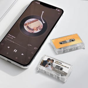 Custom NFC Mini Cassette Tape Keychain, Couple anniversary gifts, Birthday gifts for music lovers, Couple photo gifts