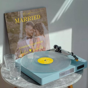 Custom Vinyl Record with Printed Cover, Personalized Vinyl Gifts, Available in Black and Clear, 33 RPM, Burn Audio to Records