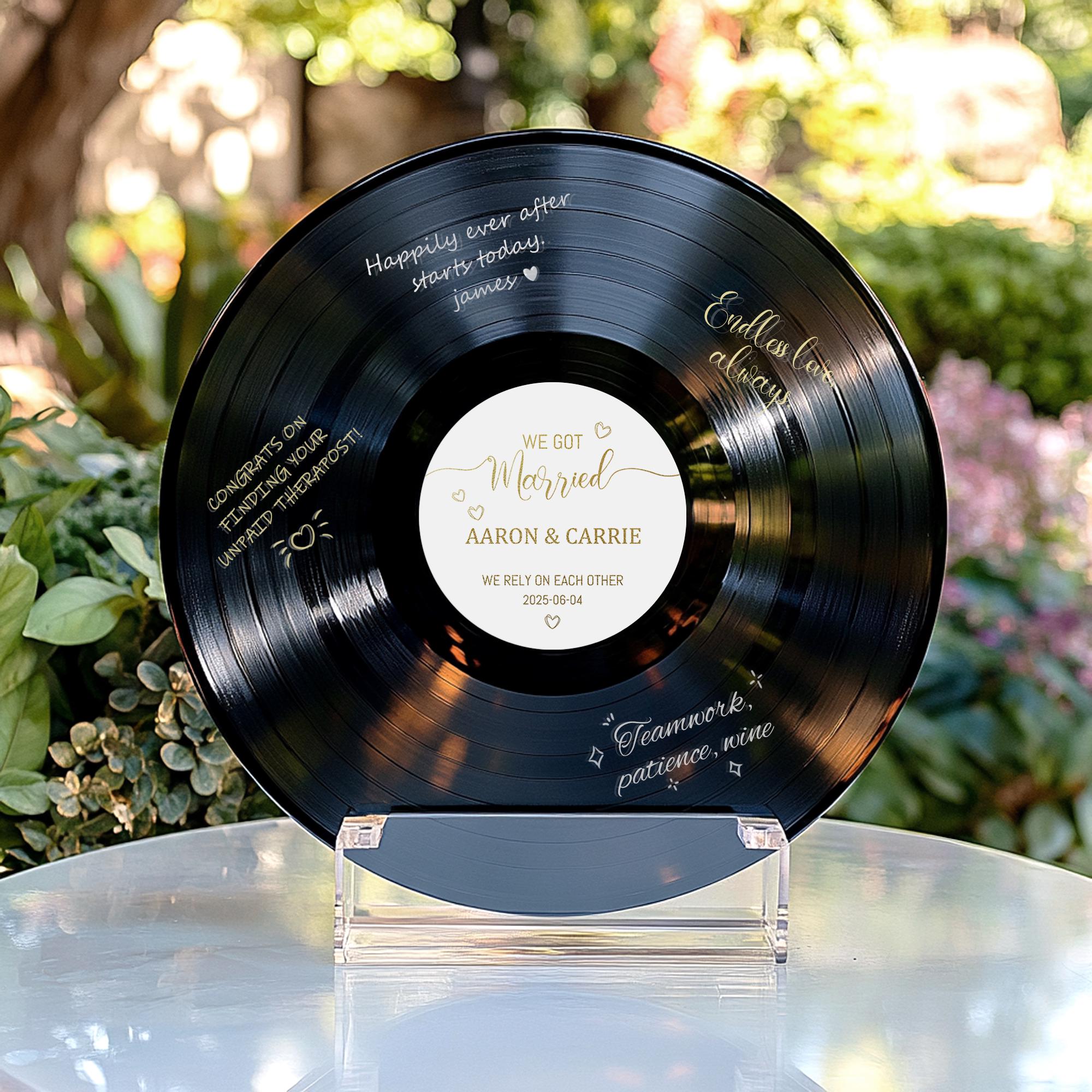 Personalized Vinyl Record Guest Book Alternative: Music Lover Wedding Decor