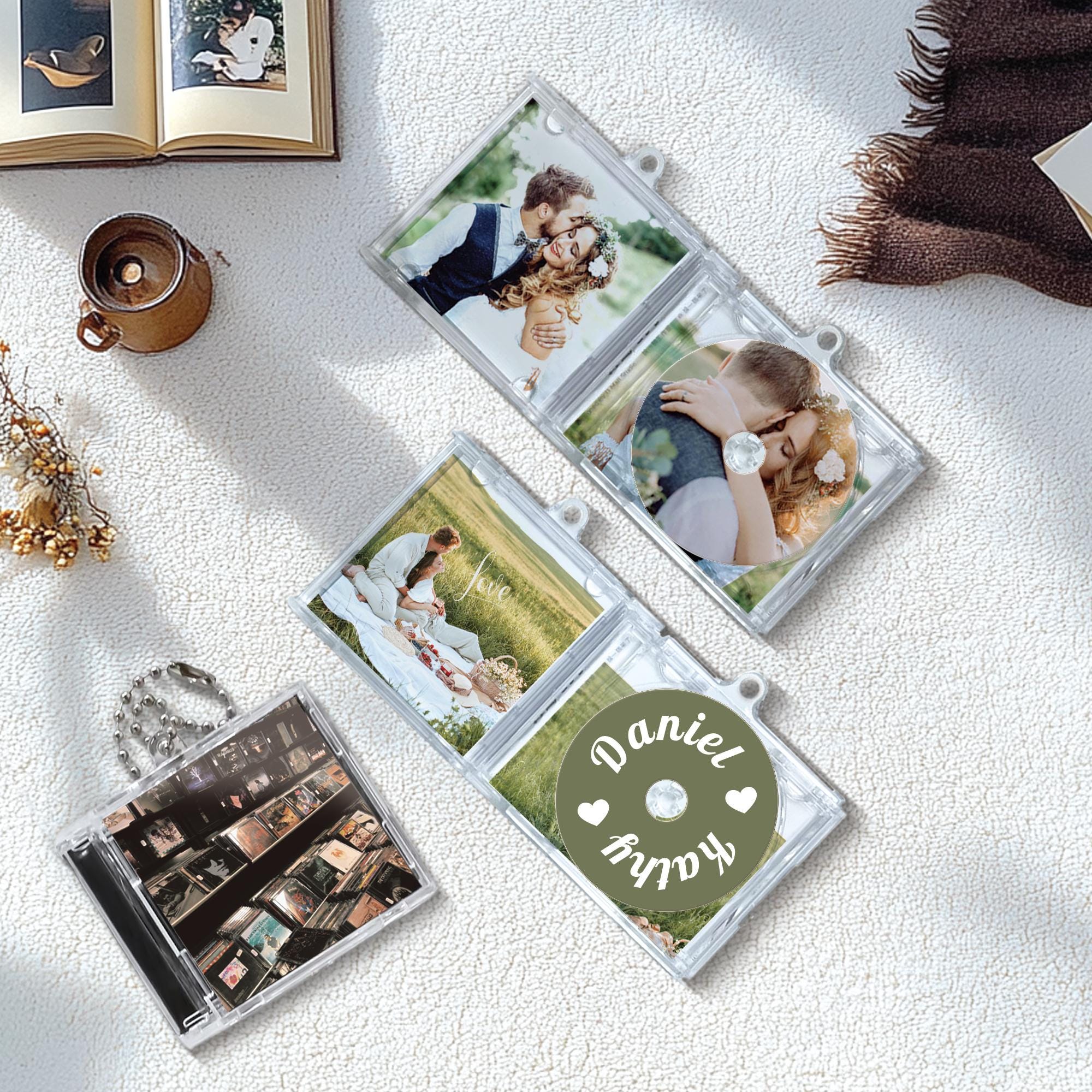Custom NFC Mini Album CD Keychain, Personalized Photo Music Gift, Play ...