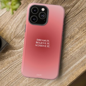 Tough Cases, Pink Motivational Quote Phone Case, Inspirational Phone Cover, Girly Tough Case, Strong Women Phone Accessories, Encouraging