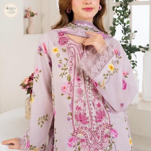 Kant-en-klare damesjurk, Eid-festivalkleding bruiloft, Eid-collectie damesjurk | Trendy 3-delig Pakistaans kostuum | Jurk voor dames