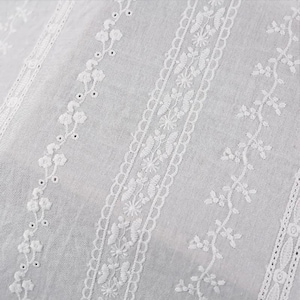 White Cotton Fabric, Cream Fabric, Embroidered Cotton White Fabric, Soft Fabric, Summer Dress Fabric, Soft Fabric for Sewing