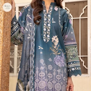 Pakistaans pak uit 3 delen | Kant-en-klare dameskleding | Pakistaans kostuum voor dames | Eid-collectie damesjurk | Cadeaus voor feestkleding voor Eid-festival
