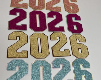 2026 Glitter Graduation Numbers – Die Cut Embellishments for Grad Caps, Scrapbooks & DIY Decor