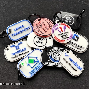 Carte de visite numérique ! Personnalisez votre logo sur le porte-clés NFC pour votre entreprise, compatible avec les outils NFC (*verrouillé avec un code de sécurité*)