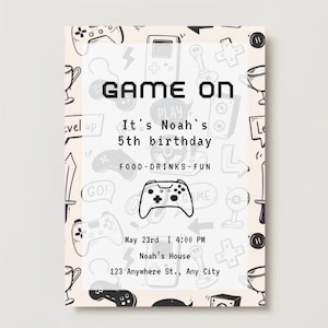 Game On Birthday Invitation | Video Game Party Invite | Kids Gamer Birthday Printable | Digital Download | Custom Invitation