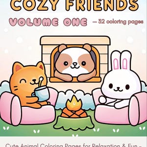 Cozy Friends Coloring Book | Volume 1 | 32 Adorable Animal Coloring Pages | Instant Download Printable PDF