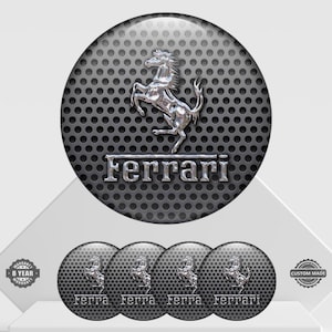 4 x Ferrari Domed stickers Center cap stickers Wheel Center Hub Caps Of Rims