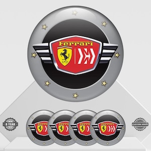 4 x Ferrari Domed Emblems Center cap stickers/ Wheel Center Hub Caps Of Rims