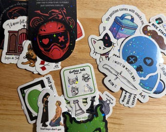 Lights Out, Caught Up, Game On Book Stickers : Dark Romance - Water Resistant Vinyl Decals