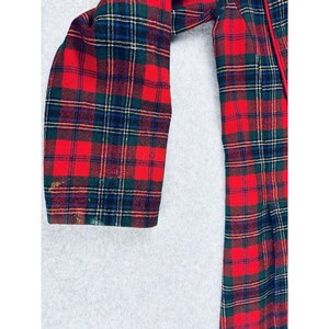 Vintage Red Plaid Womens Pendleton Robe - Housecoat W/zipper Pockets Wool image 15