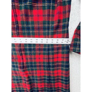 Vintage Red Plaid Womens Pendleton Robe - Housecoat W/zipper Pockets Wool image 13