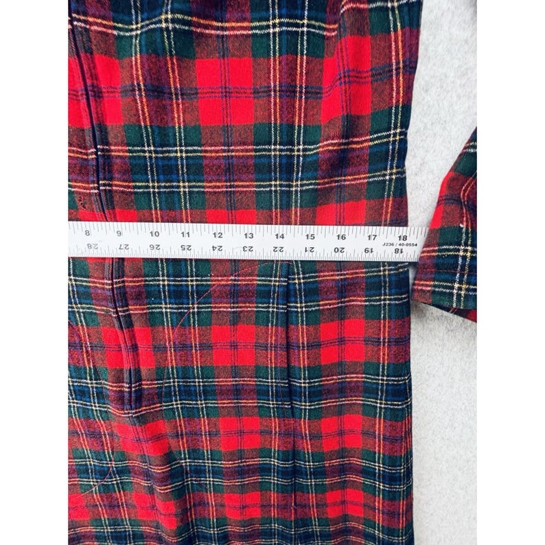 Vintage Red Plaid Womens Pendleton Robe - Housecoat W/zipper Pockets Wool image 13