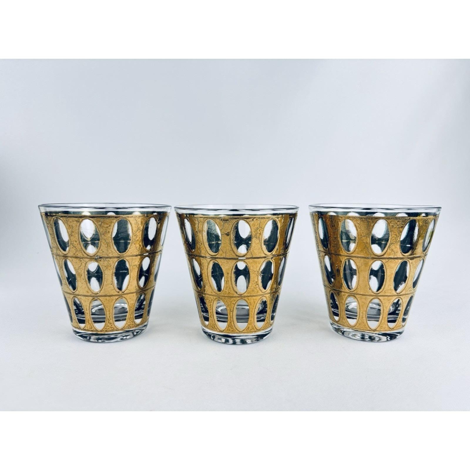 Vintage Gold Blue Water Glasses - Etsy