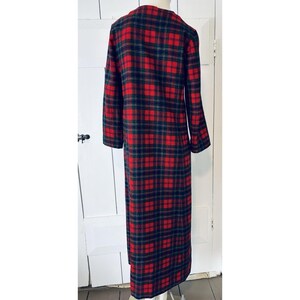 Vintage Red Plaid Womens Pendleton Robe - Housecoat W/zipper Pockets Wool image 4