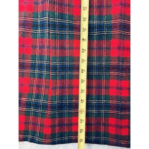 Vintage Red Plaid Womens Pendleton Robe - Housecoat W/zipper Pockets Wool image 9