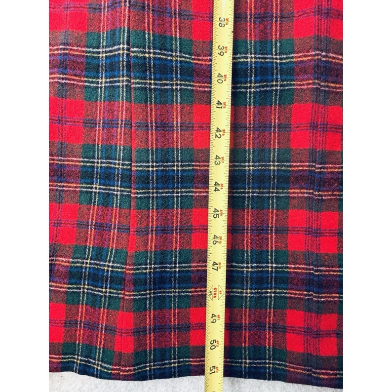 Vintage Red Plaid Womens Pendleton Robe - Housecoat W/zipper Pockets Wool image 9