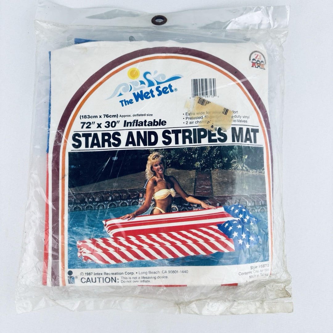 Vintage Intex the Wet Set Stars & Stripes Inflatable Mat Raft 72 X 30 ...