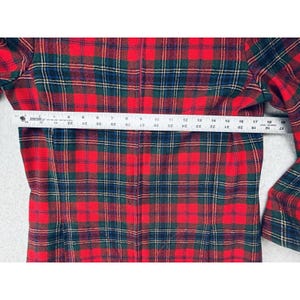 Vintage Red Plaid Womens Pendleton Robe - Housecoat W/zipper Pockets Wool image 10