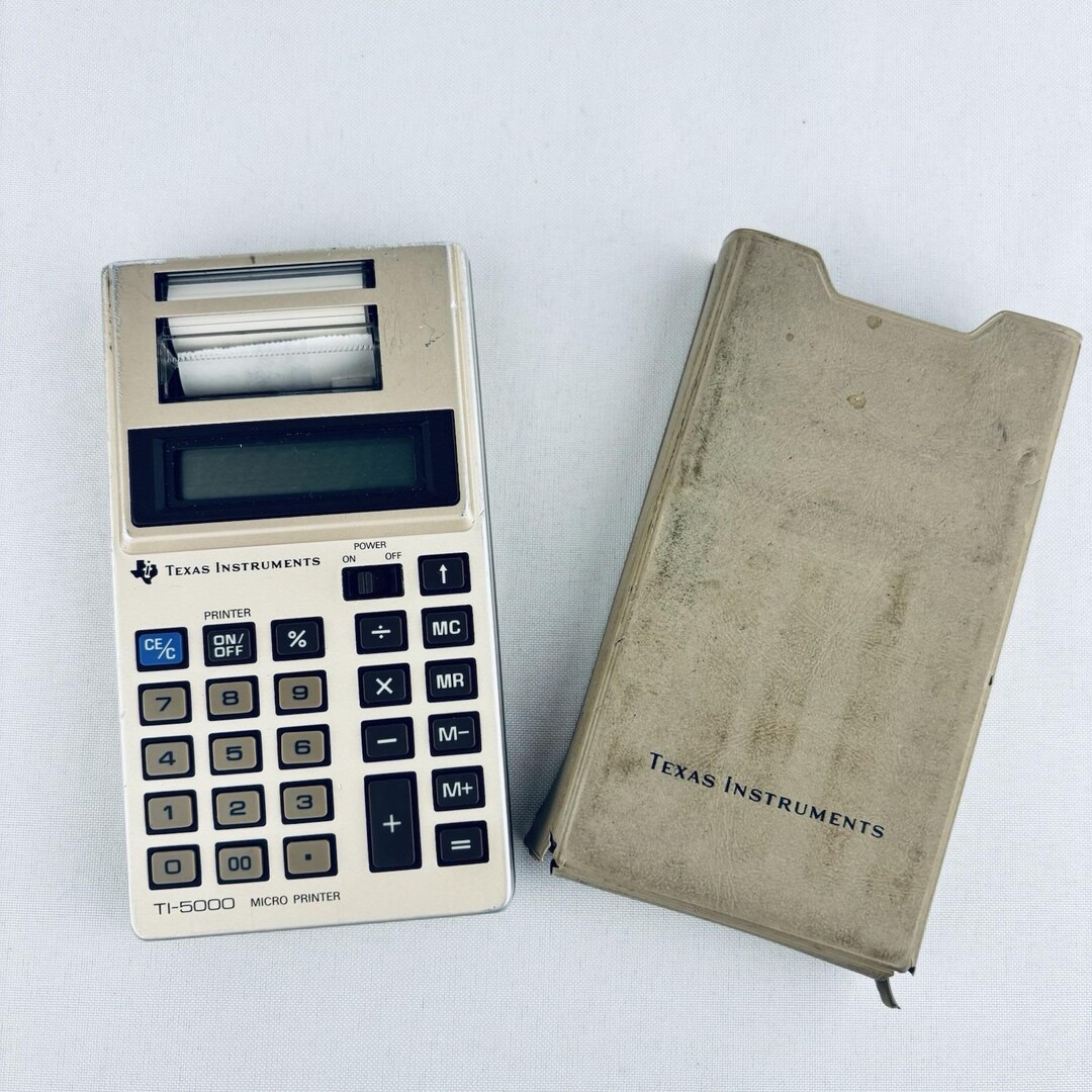 Tif Instruments 5000 Vintage Texas Instruments TI-5000 Micro Printer Calculator & Cover Case ...