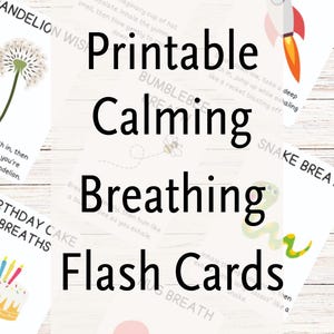 Tarjetas de respiración relajante, tarjetas imprimibles de mindfulness para niños y adultos, ejercicios de respiración profunda, alivio de la ansiedad, práctica de mindfulness
