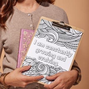 20 Page Positive Affirmations and Coloring Book, PDF, Adult Coloring book, Intention Setting, Daily Mindfulness Practice, Law of Attraction
