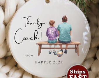 Personalized Volleyball Coach Gift - Thank you Coach Ornament, End of Season Gratitude