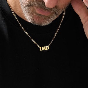 Collar con nombre personalizado para hombre, regalo del Día del Padre, regalo de cumpleaños, collar con grabado de Fígaro para papá, joyería personalizada de acero inoxidable.