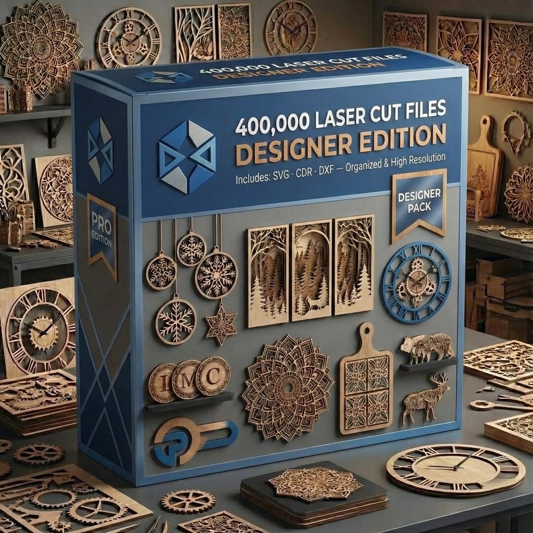 400,000+ Laser Cut Files Svg, Dxf, Stl, Ai – Wood Cnc Router File Pack ...