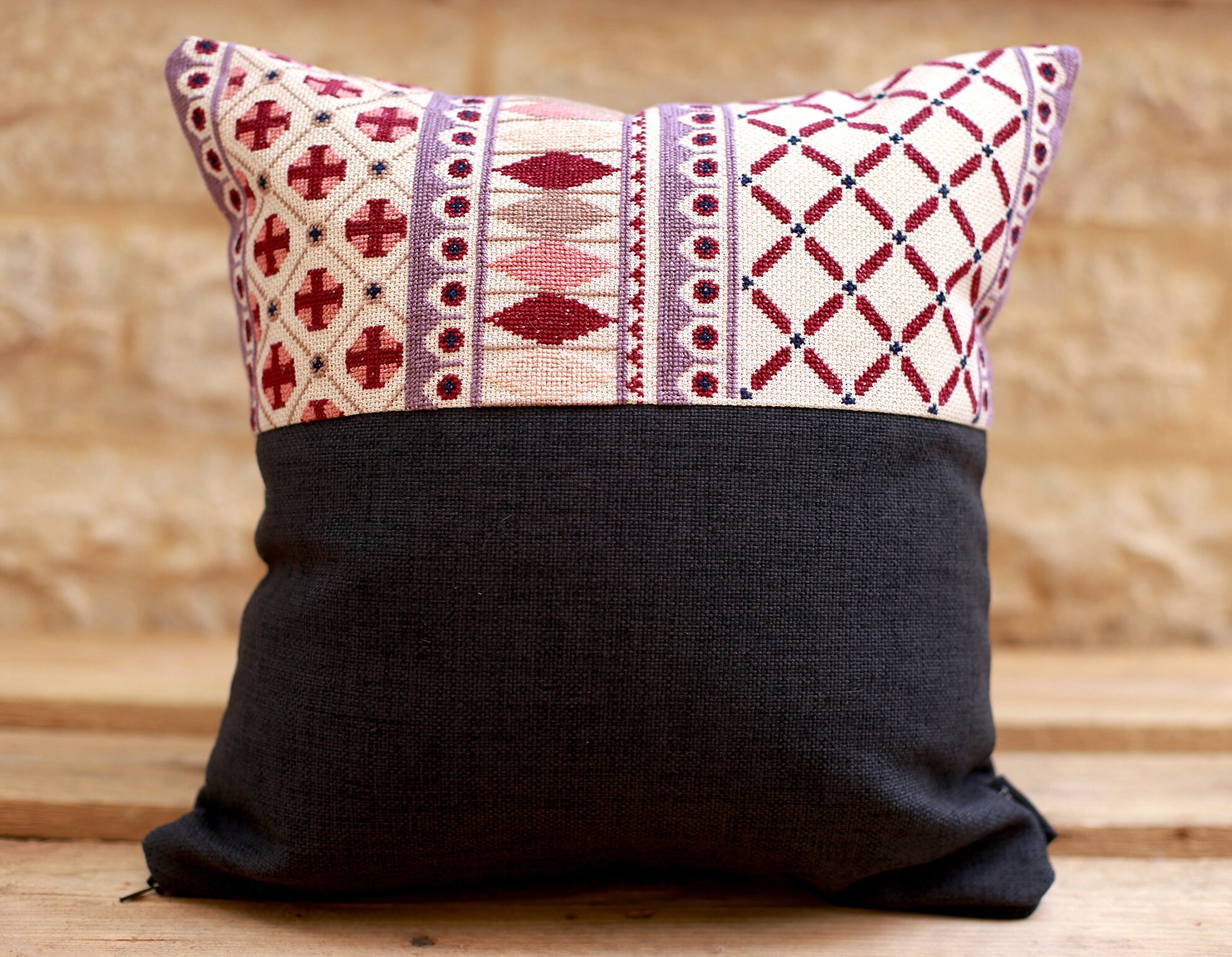 Intricate Hand Embroidery Design Cushion Cover Etsy