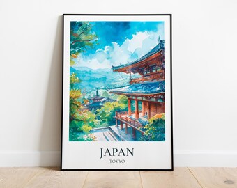 日本旅行ポスター、日本イラスト、日本ポスター、日本旅行ギフト、富士山ポスター、日本旅行お土産、日本プリント